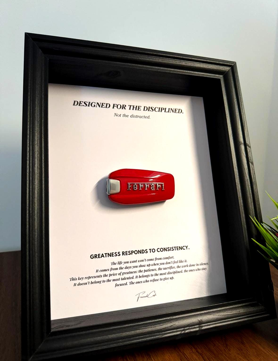 Designed for the Disciplined | Motivational Ferrari Key Frame