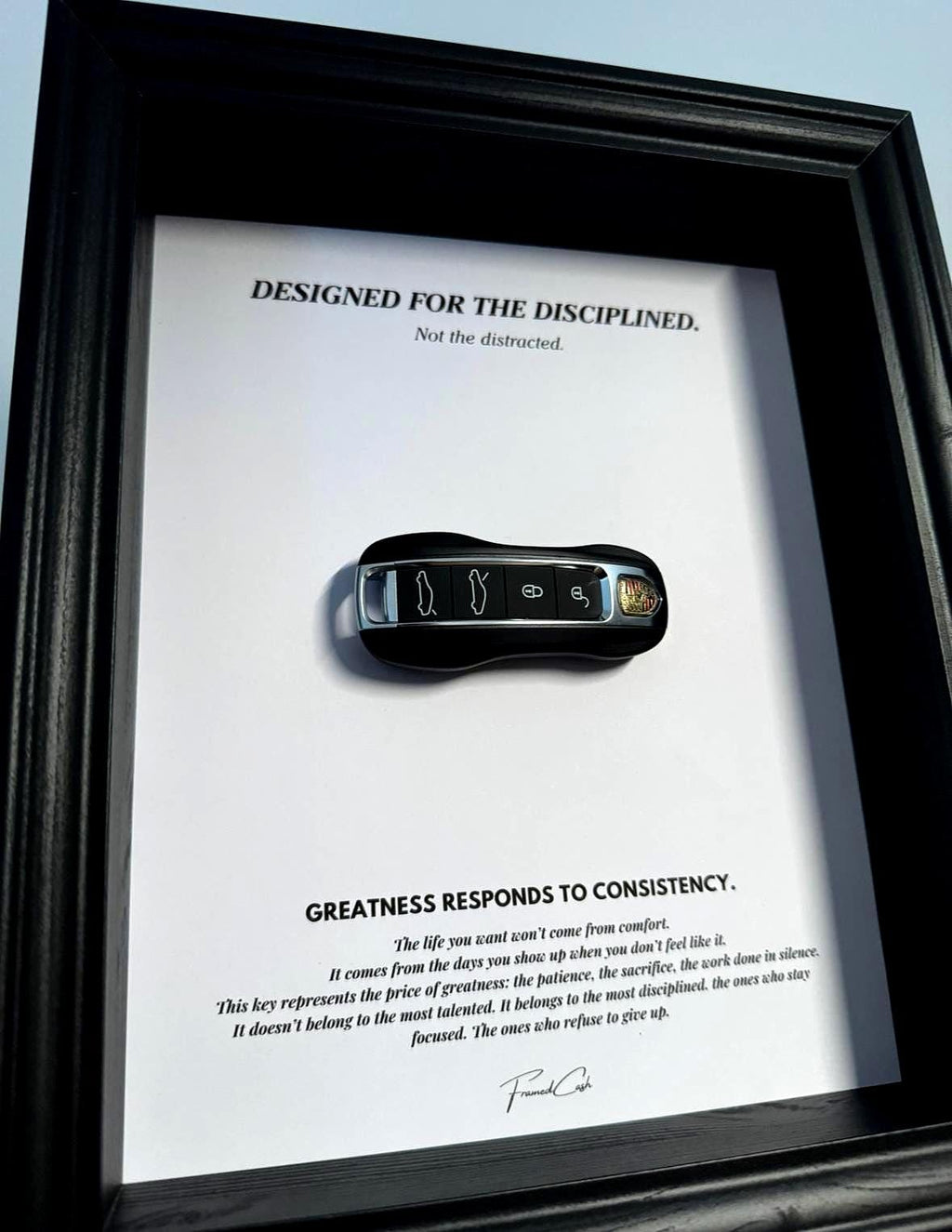 Designed for the Disciplined | Motivational Porsche Key Frame