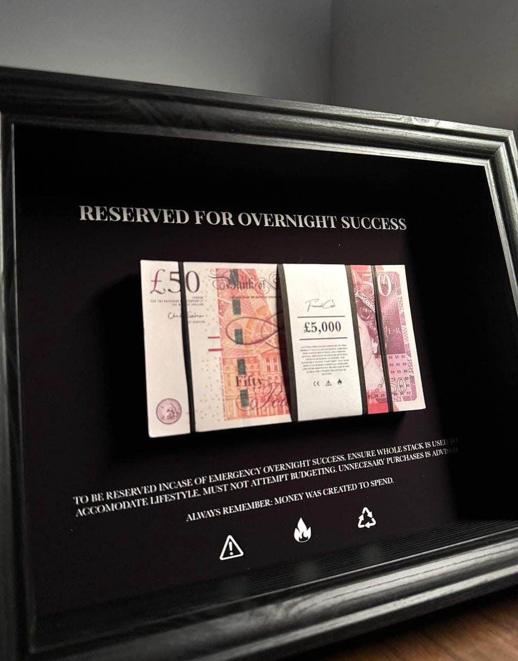Reserved for Overnight Success - GBP Edition | Money Wall Art