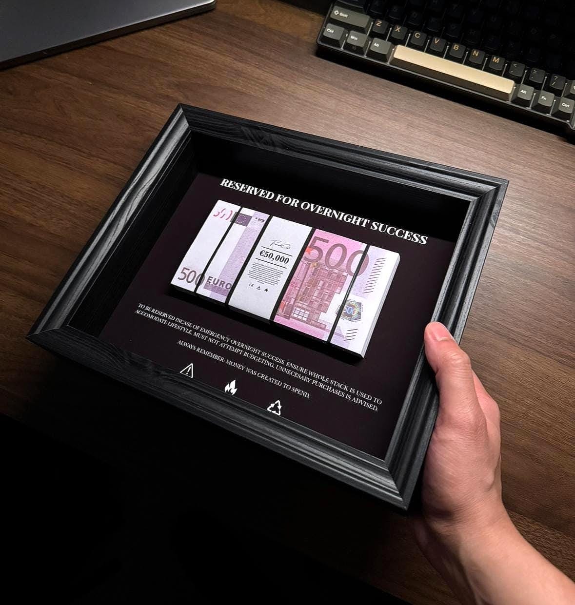 Reserved for Overnight Success - EURO Edition | Money Wall Art