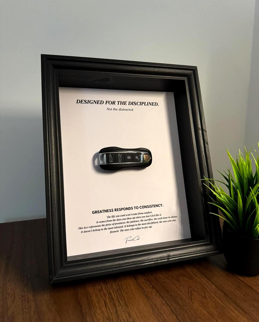 Designed for the Disciplined | Motivational Porsche Key Frame