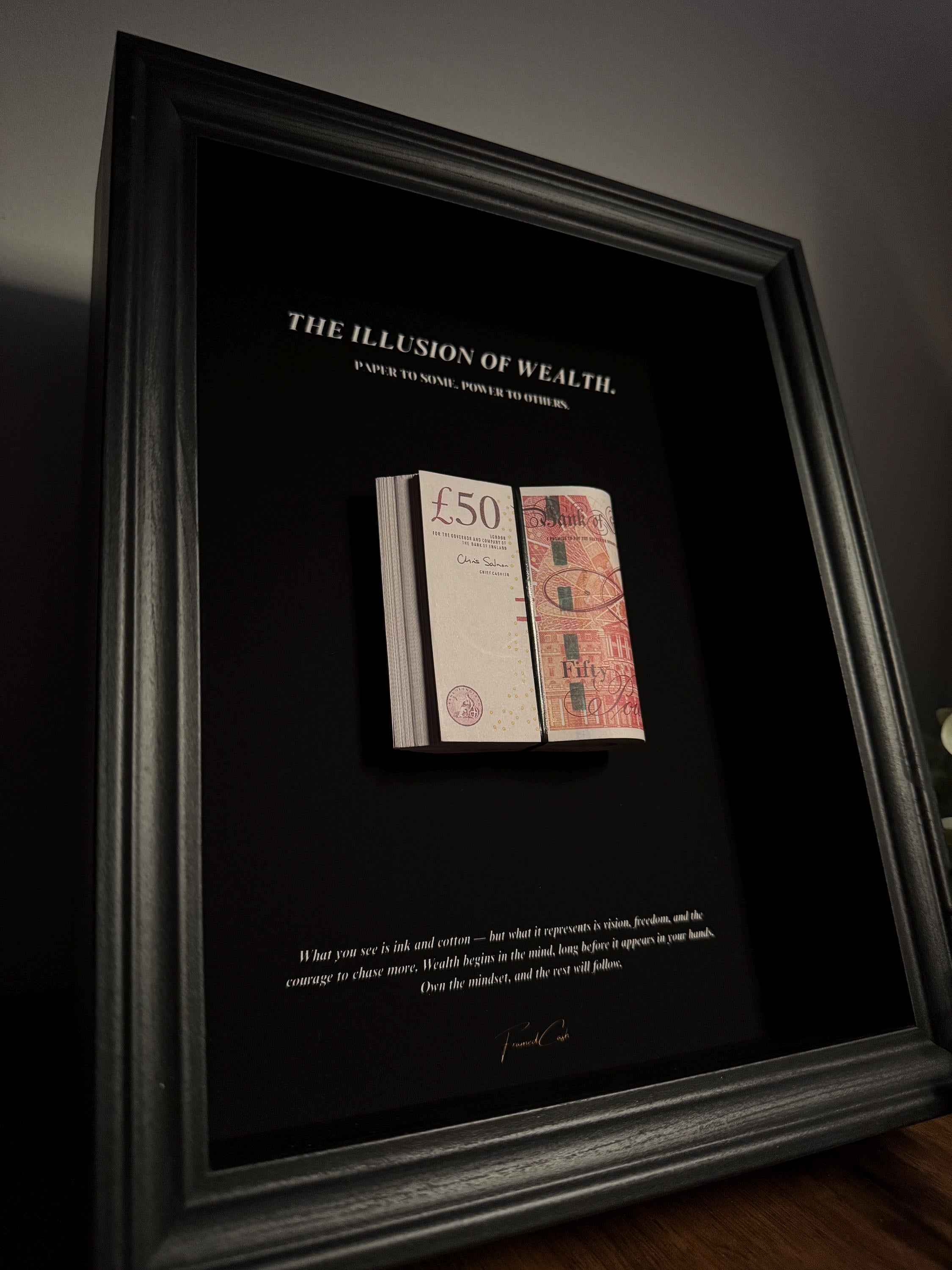 The Illusion of Wealth Frame by FramedCash - GBP Stack Frame