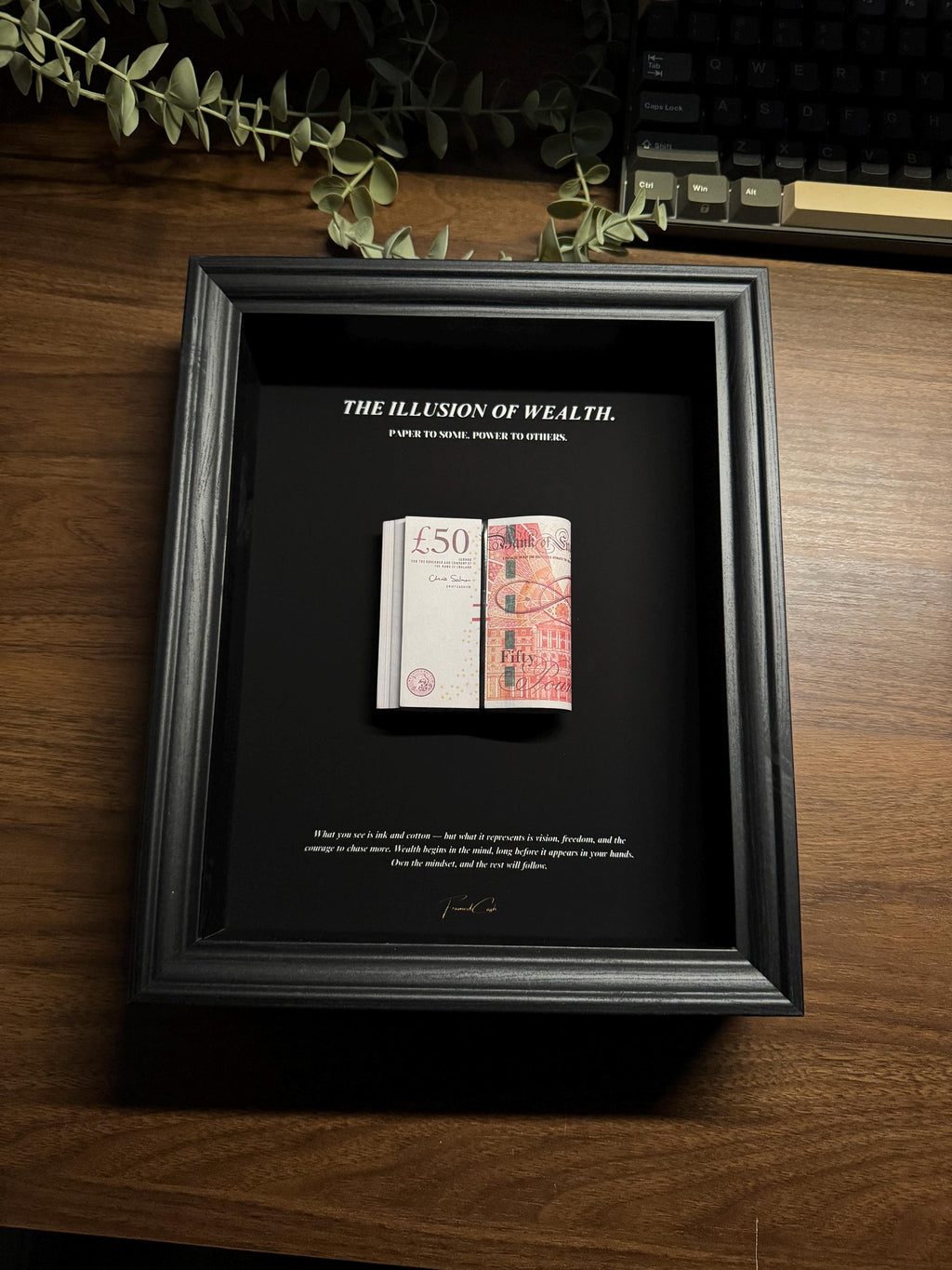 The Illusion of Wealth Frame by FramedCash - GBP Stack Frame