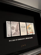In Case of Emergency Frame - USD Edition | Luxury Money Wall Art
