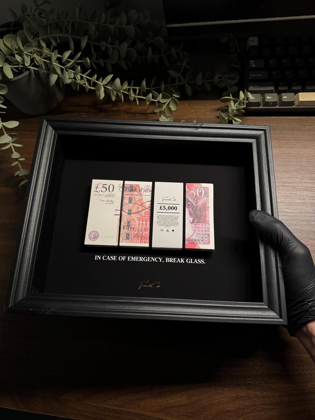 In Case of Emergency Frame - GBP Edition | Luxury Money Wall Art