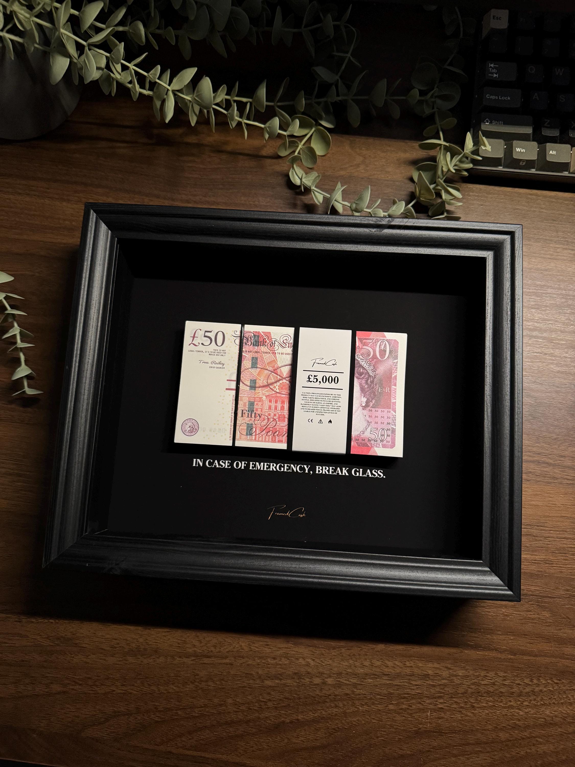 In Case of Emergency Frame - GBP Edition | Luxury Money Wall Art
