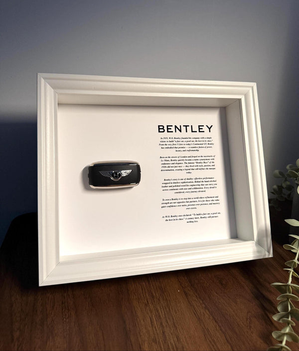 The History Of Bentley Frame by FramedCash | Luxury Bentley key frame 25x20cm