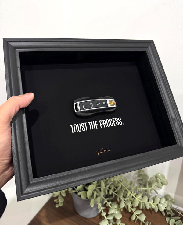 Porsche Key Frame – Trust The Process. | Motivational Wall Art by FramedCash