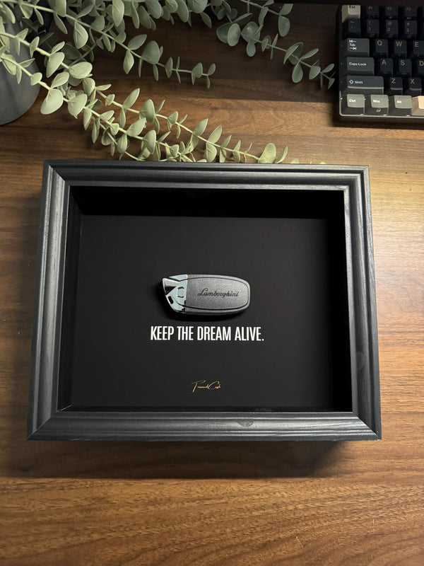 Lamborghini Key Frame – Keep The Dream Alive | Motivational Wall Art by FramedCash