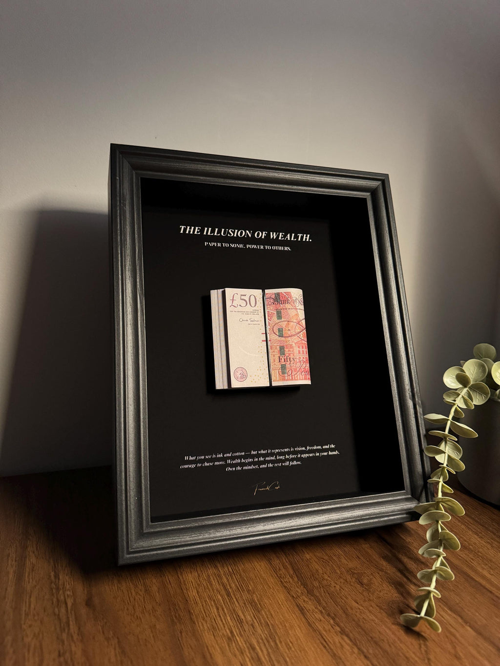 The Illusion of Wealth Frame by FramedCash - GBP Stack Frame