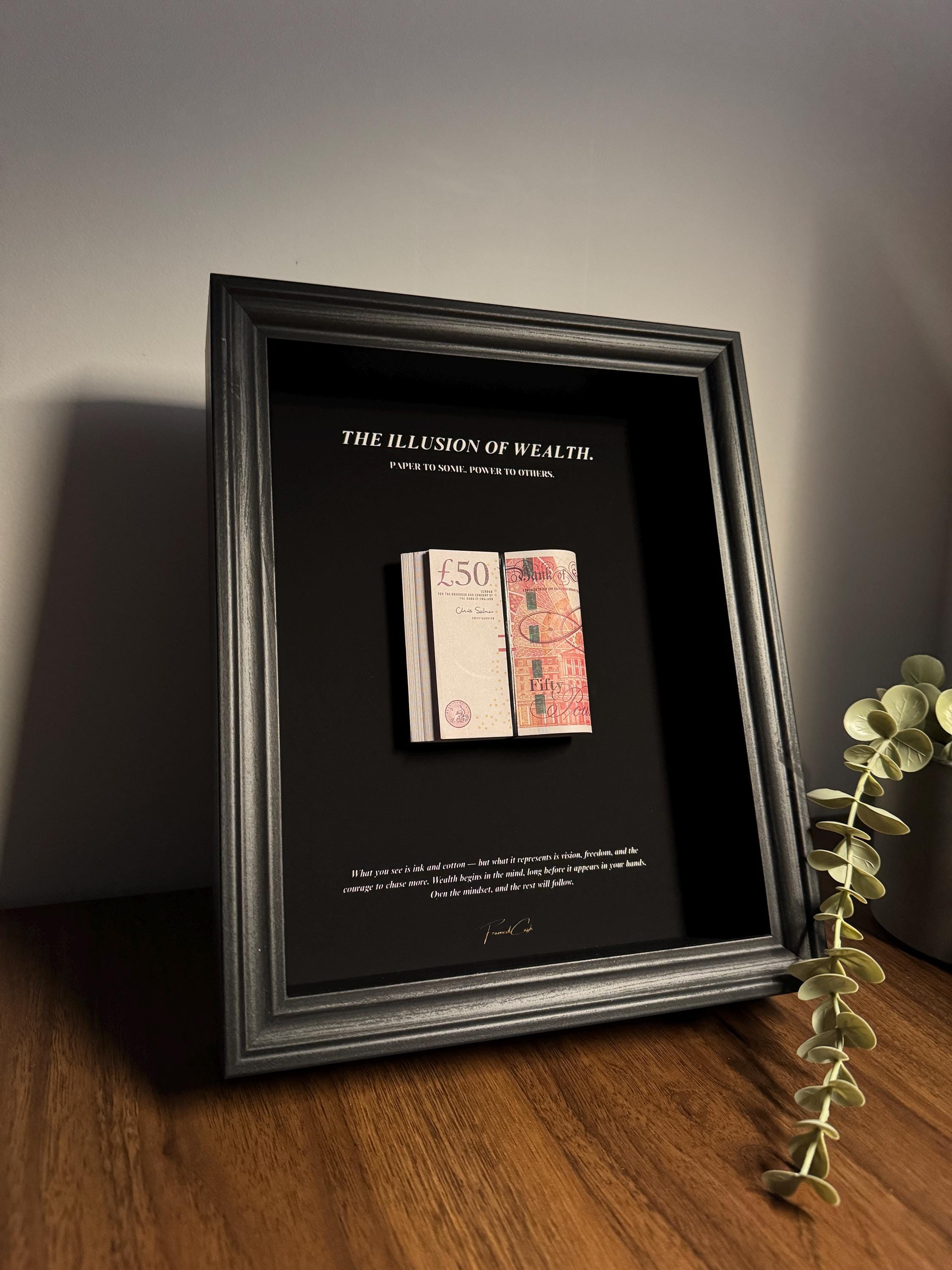 The Illusion of Wealth Frame by FramedCash - GBP Stack Frame