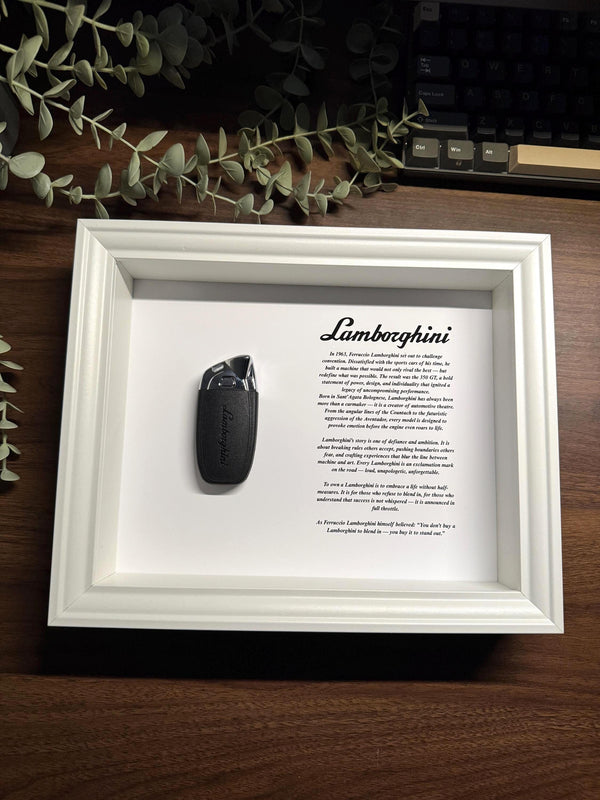 The History Of Lamborghini Frame by FramedCash | Luxury Lamborghini key frame 25x20cm