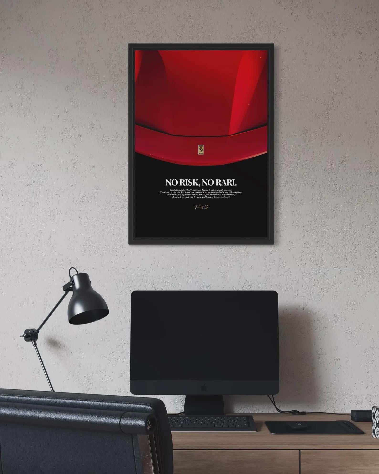 No Risk, No Rari Poster Framed (A3 Size)