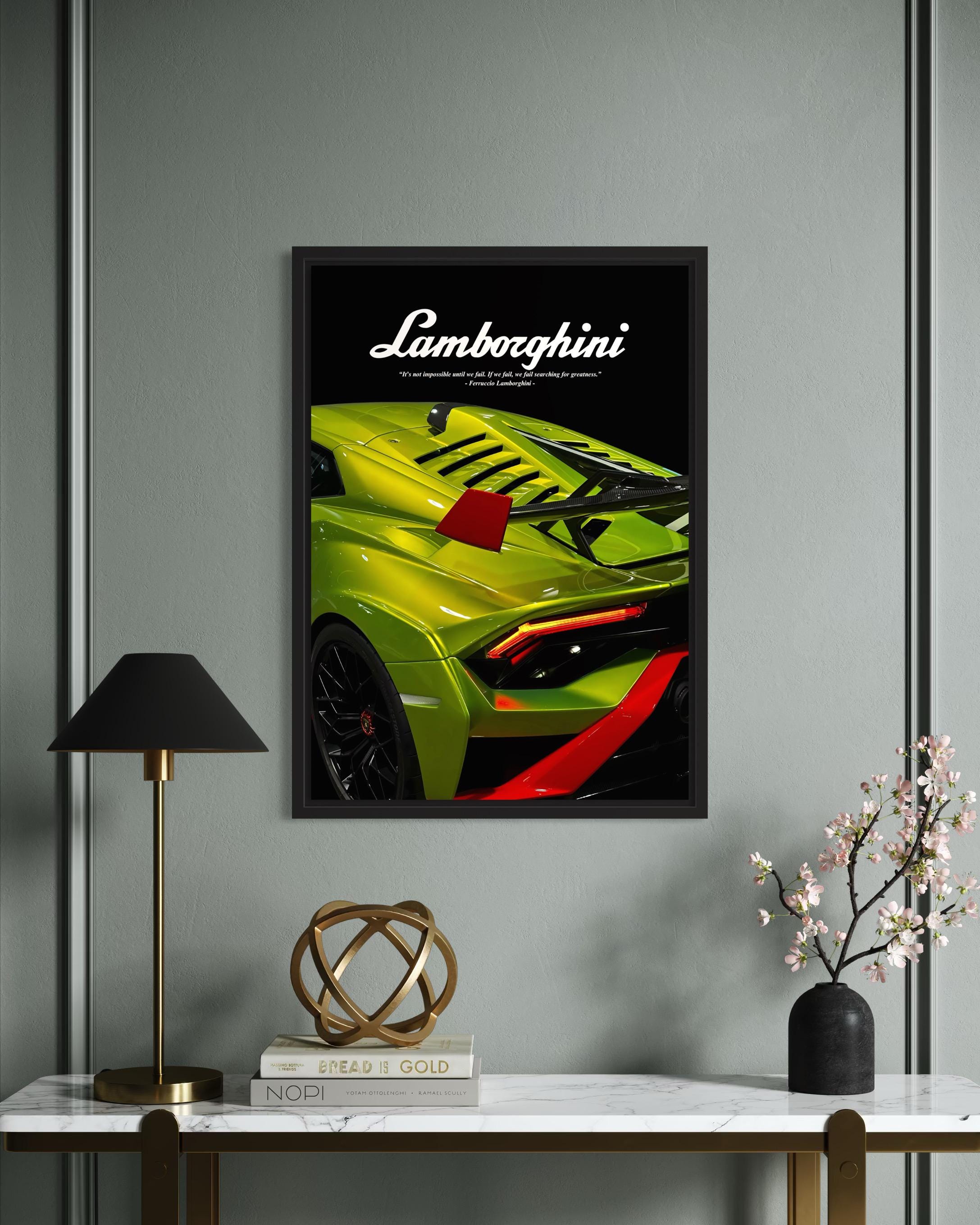 Lamborghini Poster Frame Poster Framed (A3 Size)