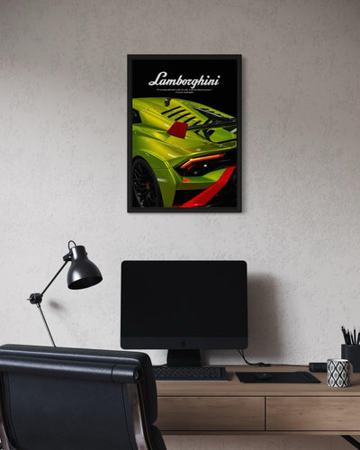 Lamborghini Poster Frame Poster Framed (A3 Size)
