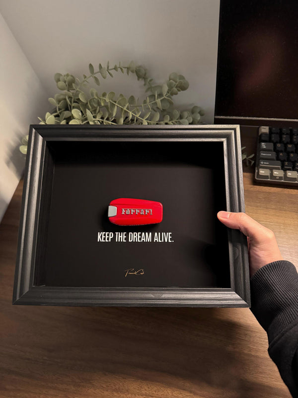 Ferrari Key Frame – Keep The Dream Alive | Motivational Wall Art by FramedCash