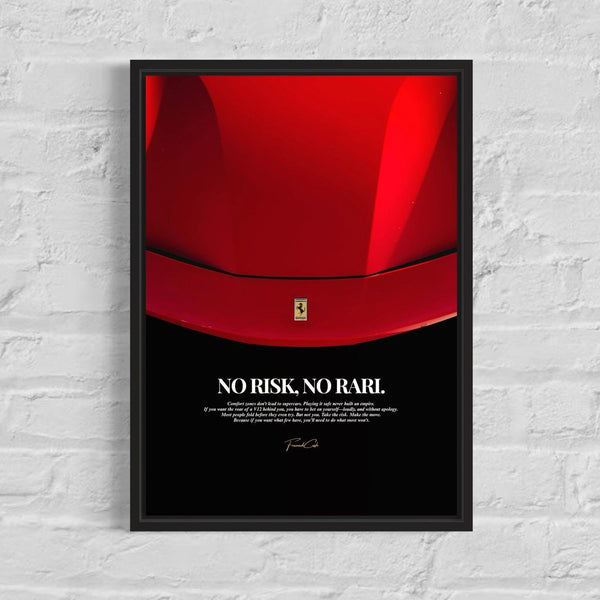 Motivational Poster Frame – "No Risk, No Rari." – 42x30cm (A3 Size) | FramedCash