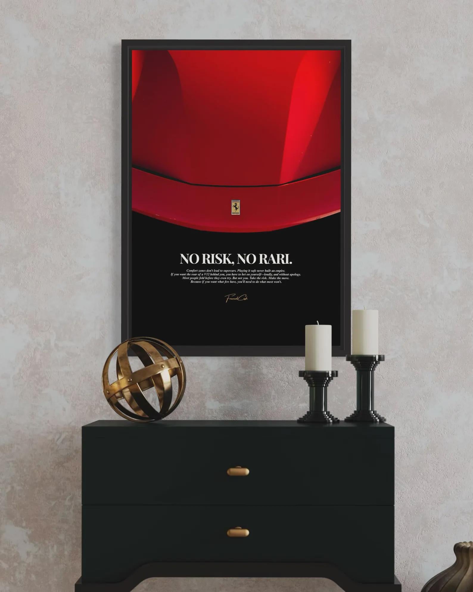 No Risk, No Rari Poster Framed (A3 Size)