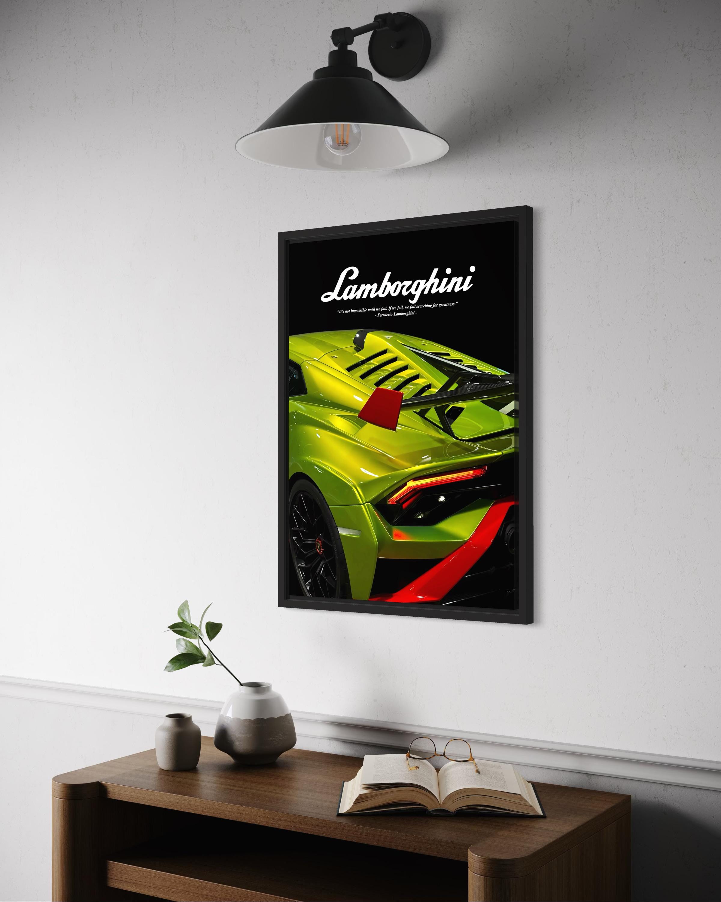 Lamborghini Poster Frame Poster Framed (A3 Size)
