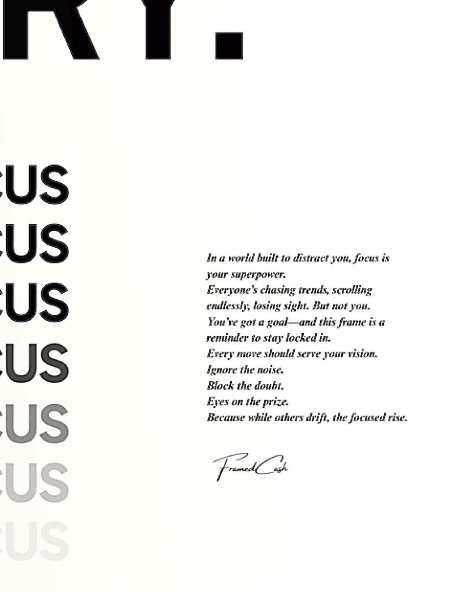 Just Fu*king Try. Focus Poster Framed (A3 Size)