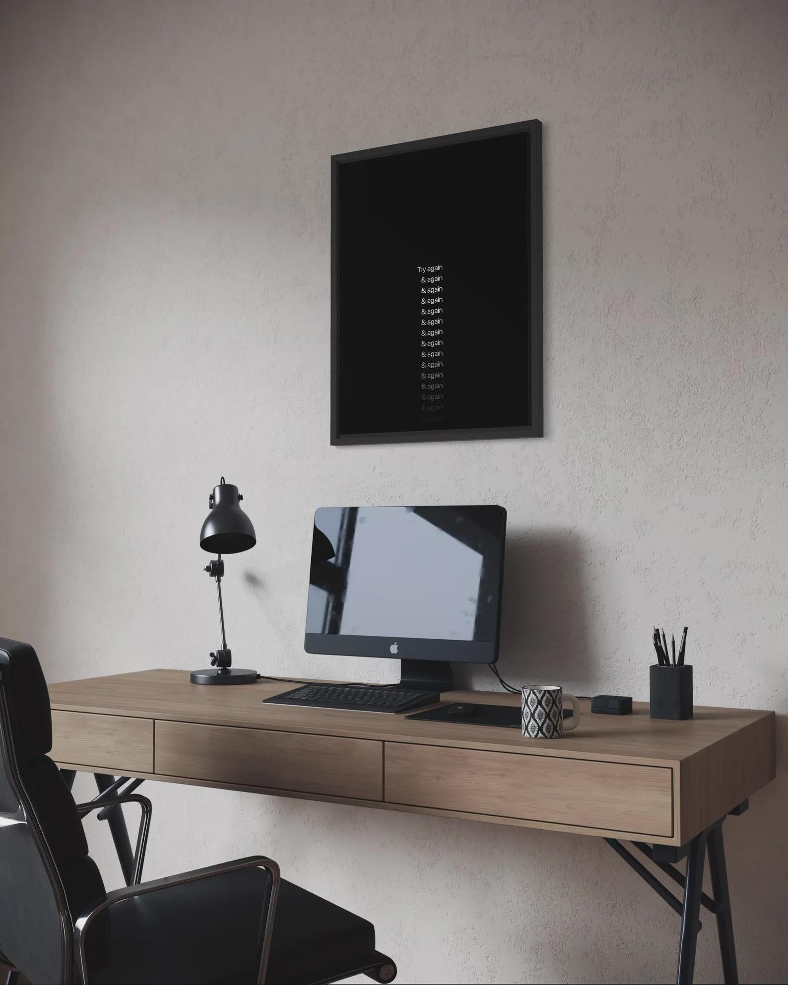 Try Again & Again. - Motivational Poster Frame (A3)