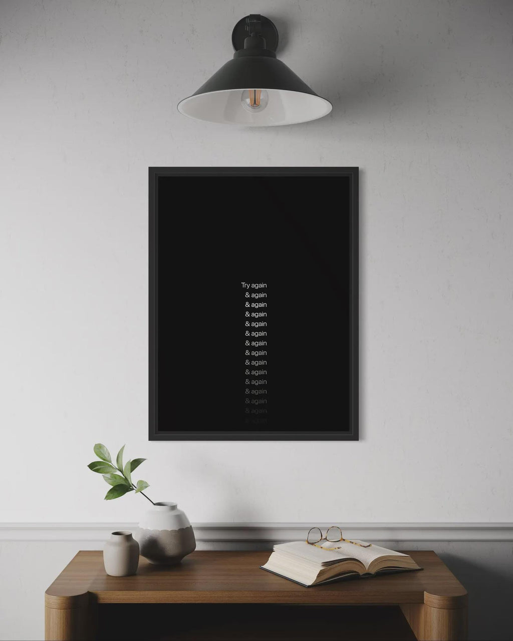 Try Again & Again. - Motivational Poster Frame (A3)