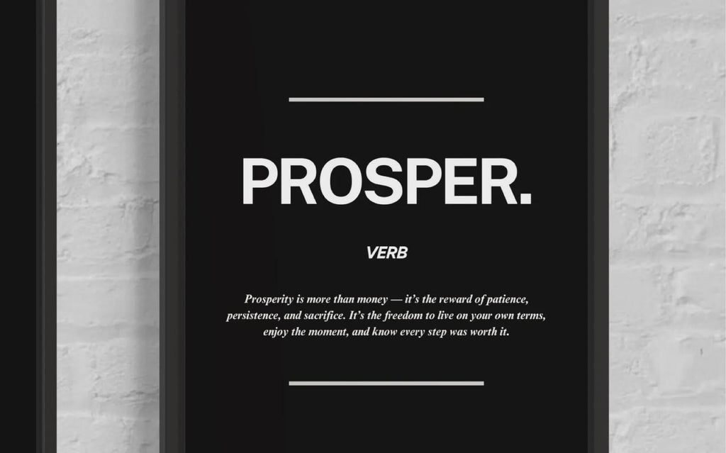 Motivational Poster Frame Bundle – Visualize, Hustle, Prosper (3 x A4 Size)