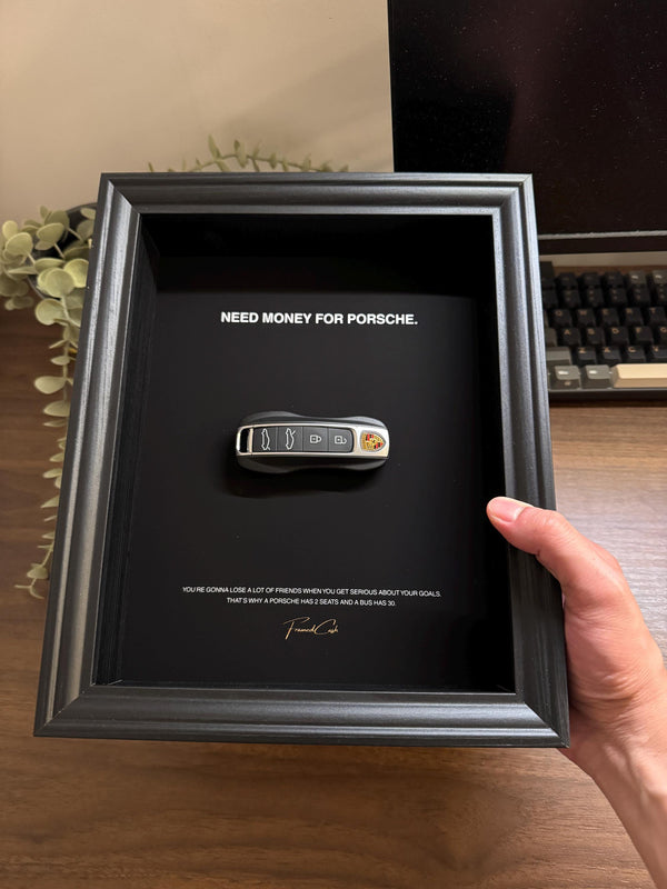 Need Money for Porsche Frame by FramedCash | Luxury Porsche Key Frame | 25x20cm