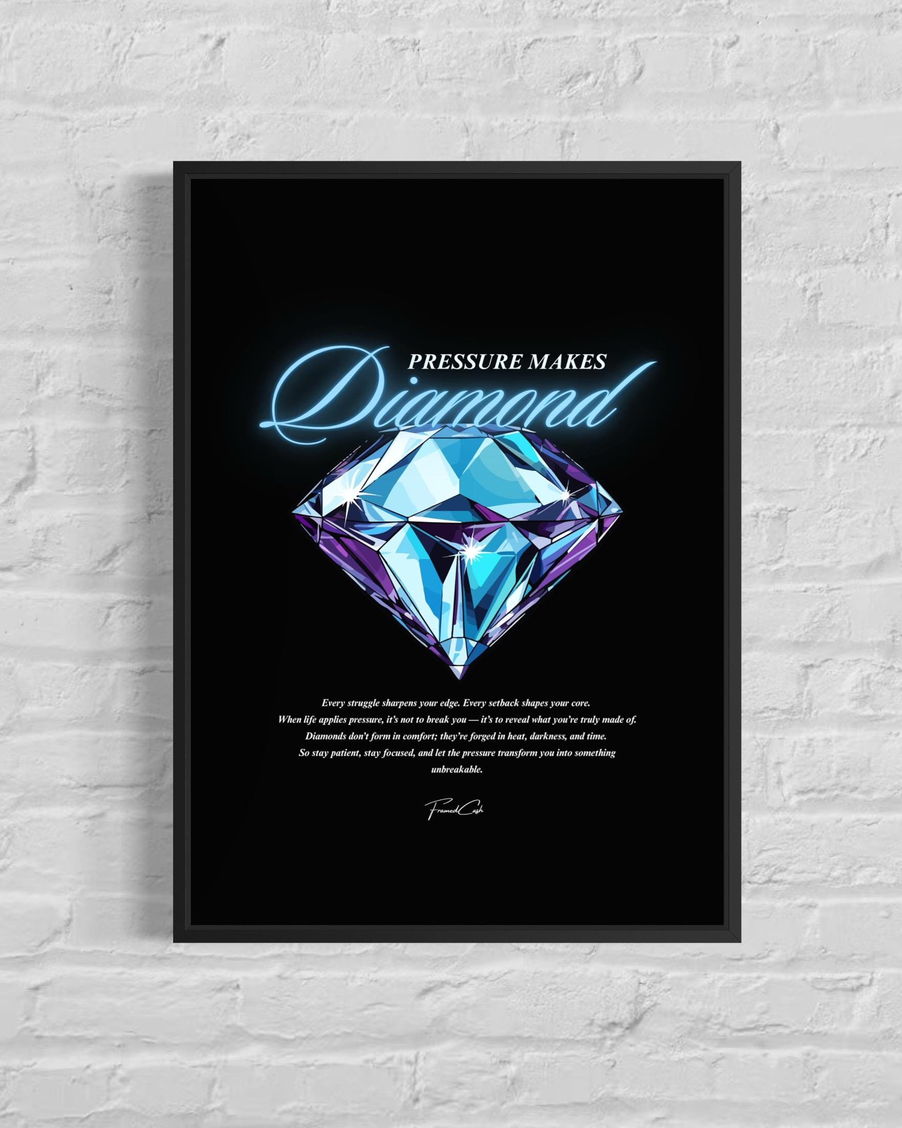 Pressure Makes Diamond Poster Framed (A3 Size)