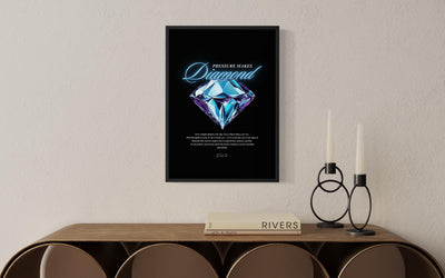 Pressure Makes Diamond Poster Framed (A3 Size)