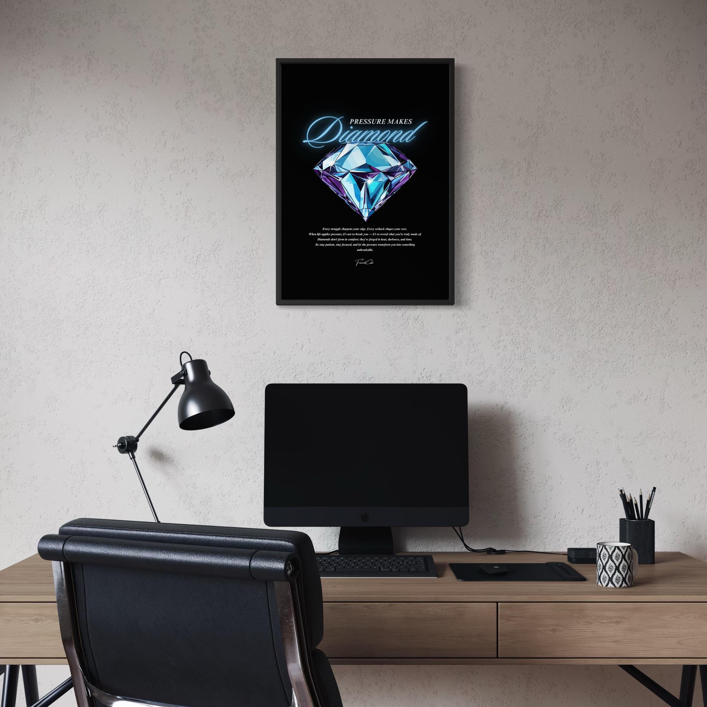 Pressure Makes Diamond Poster Framed (A3 Size)