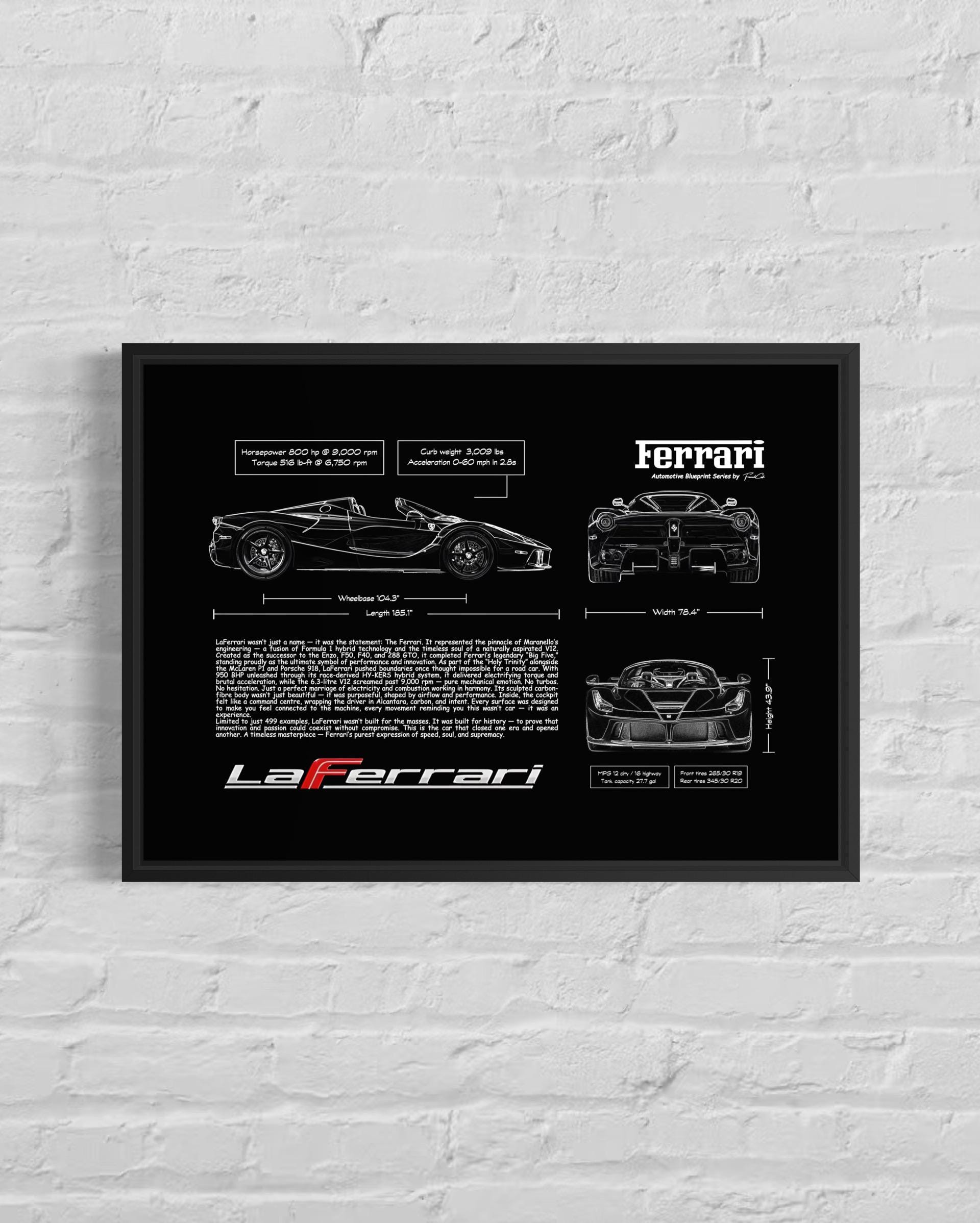 La Ferrari Blueprint – Wall Art Poster Frame (A3)
