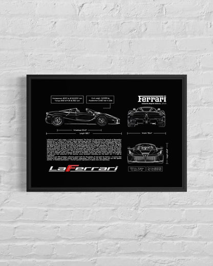 La Ferrari Blueprint – Wall Art Poster Frame (A3)
