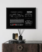 La Ferrari Blueprint – Wall Art Poster Frame (A3)