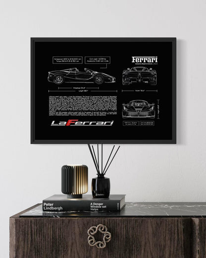 La Ferrari Blueprint – Wall Art Poster Frame (A3)