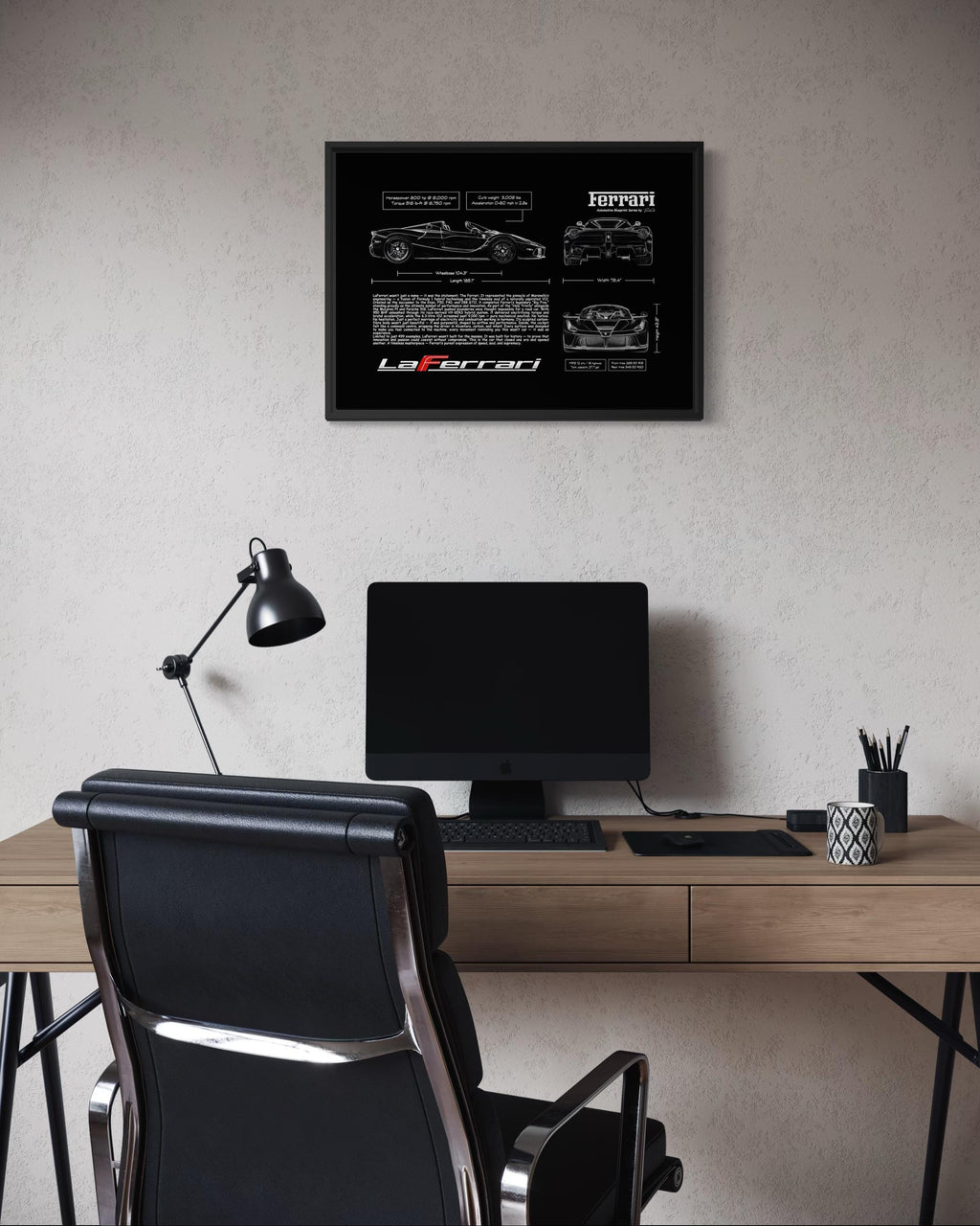 La Ferrari Blueprint – Wall Art Poster Frame (A3)