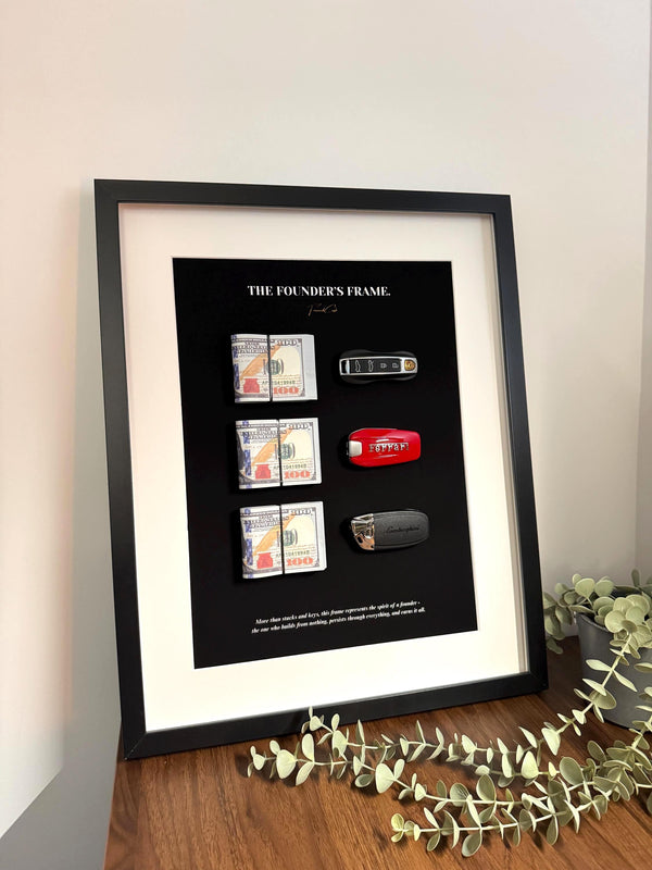 The Founder’s Frame, by FramedCash – Luxury Wall Art | 50x40cm | Stacks & Supercar Keys