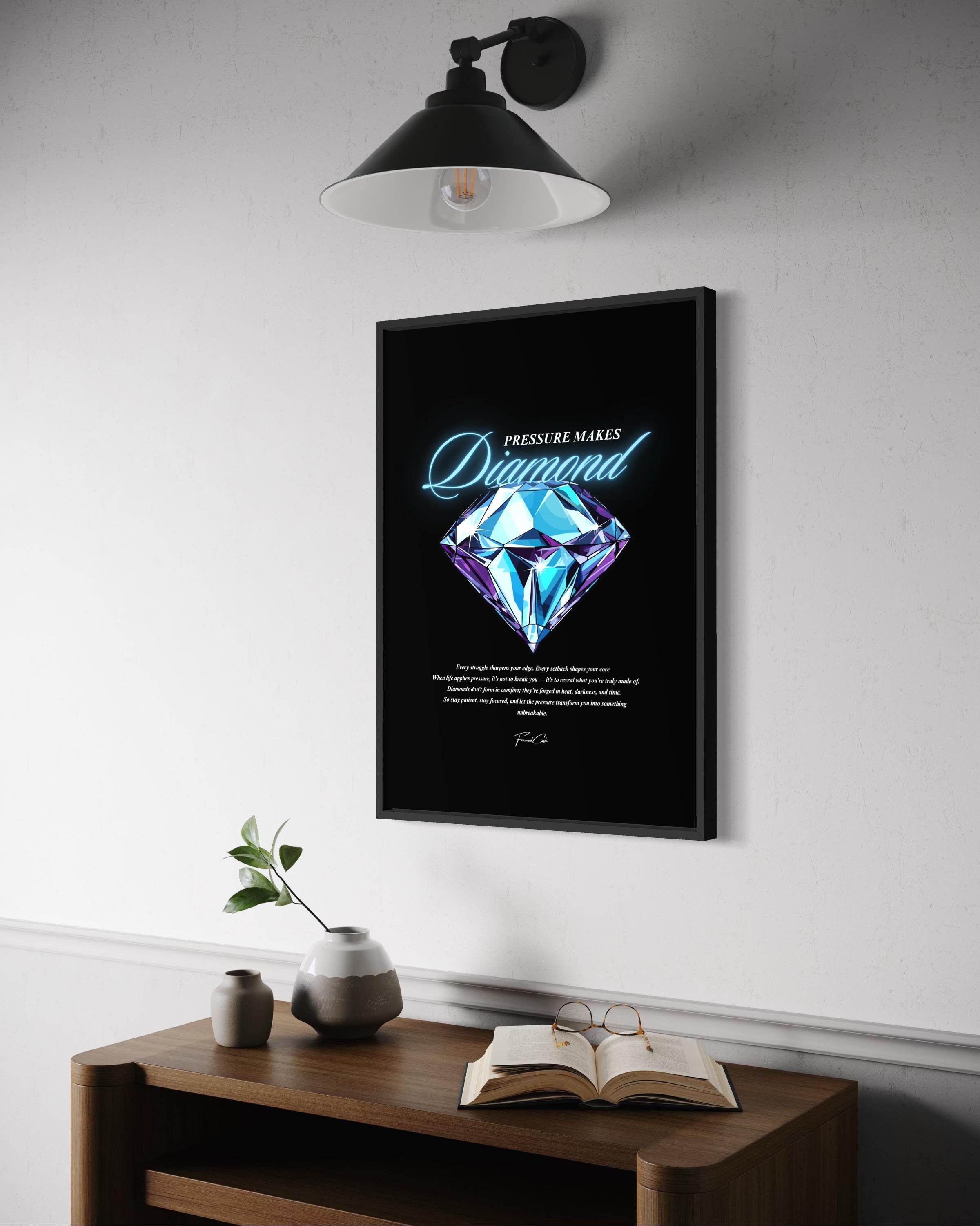 Pressure Makes Diamond Poster Framed (A3 Size)