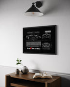 La Ferrari Blueprint – Wall Art Poster Frame (A3)
