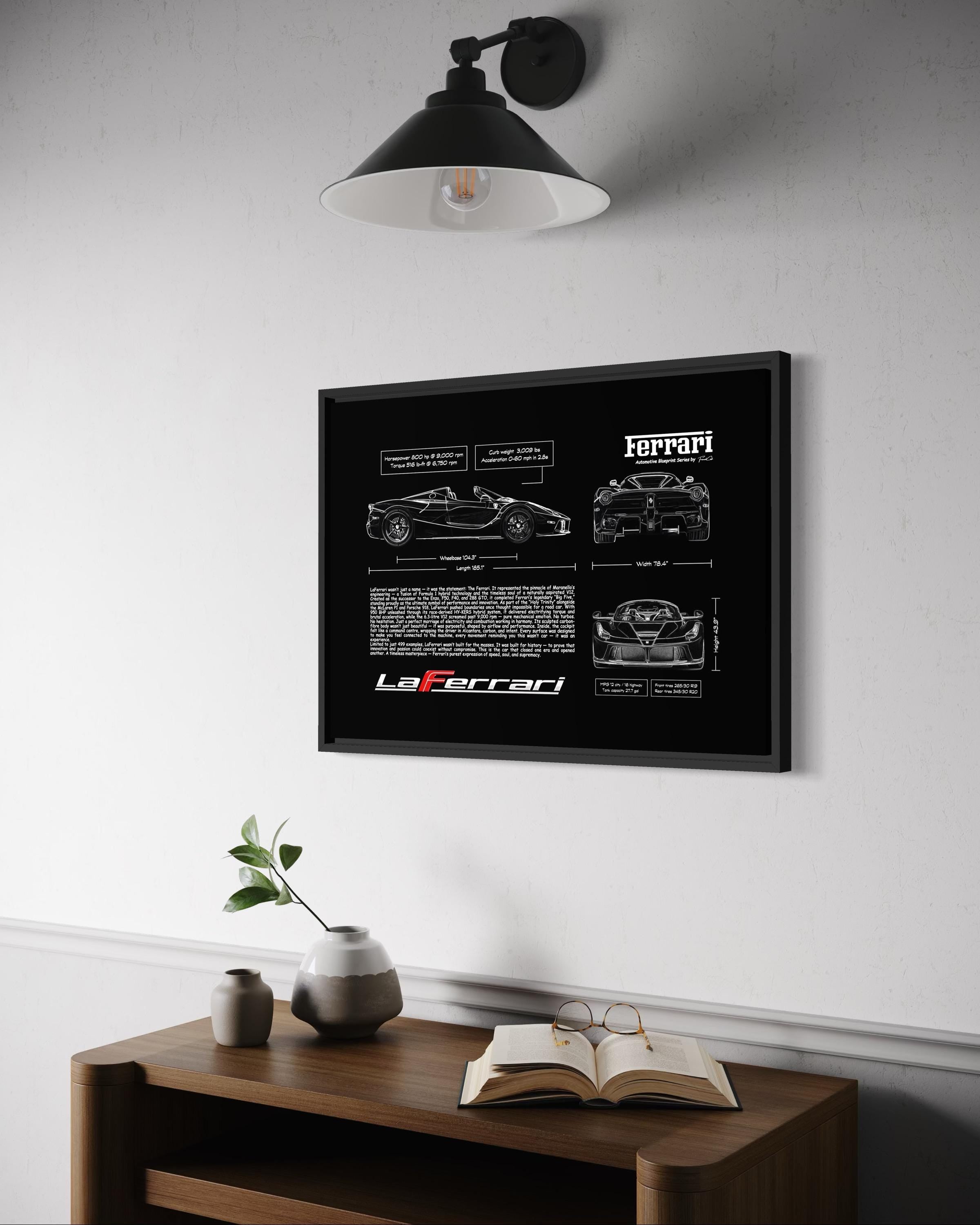 La Ferrari Blueprint – Wall Art Poster Frame (A3)