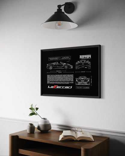 La Ferrari Blueprint – Wall Art Poster Frame (A3)