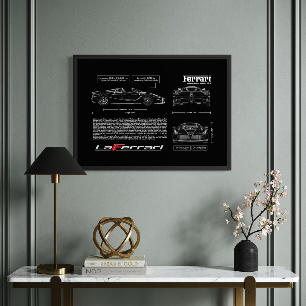 La Ferrari Blueprint – Wall Art Poster Frame (A3)