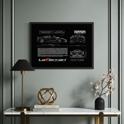 La Ferrari Blueprint – Wall Art Poster Frame (A3)