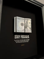 Stay Focused Frame by FramedCash – Blurred USD Stack | Motivational Money Art (20x25cm)
