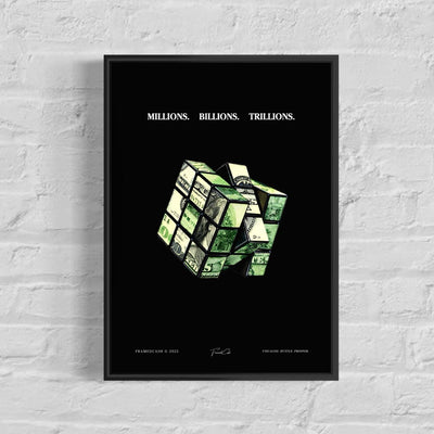 The Money Cube Poster Framed (A3 Size)