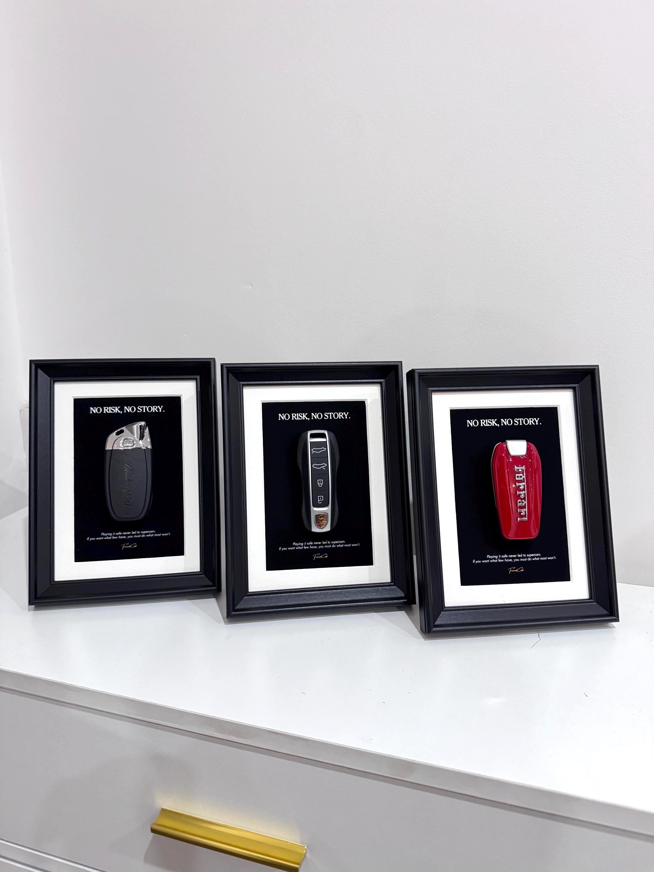 No Risk, No Story - Set of 3 Mini Frames | Porsche, Ferrari & Lamborghini Keys