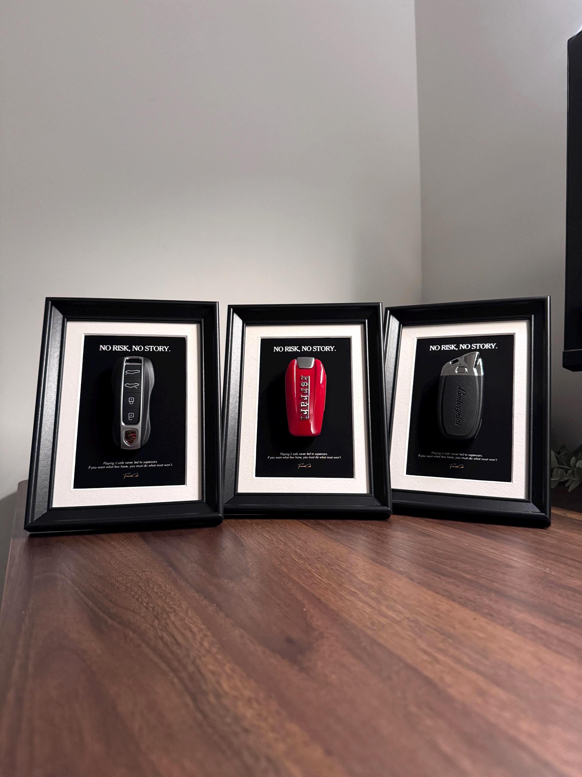 No Risk, No Story - Set of 3 Mini Frames | Porsche, Ferrari & Lamborghini Keys