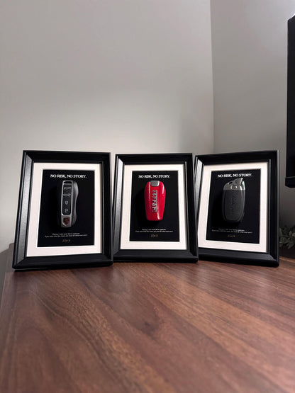 No Risk, No Story - Set of 3 Mini Frames | Porsche, Ferrari & Lamborghini Keys