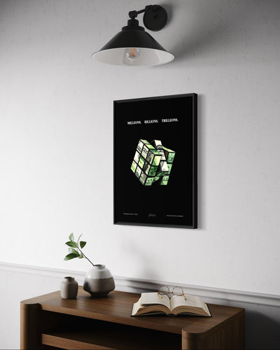 The Money Cube Poster Framed (A3 Size)