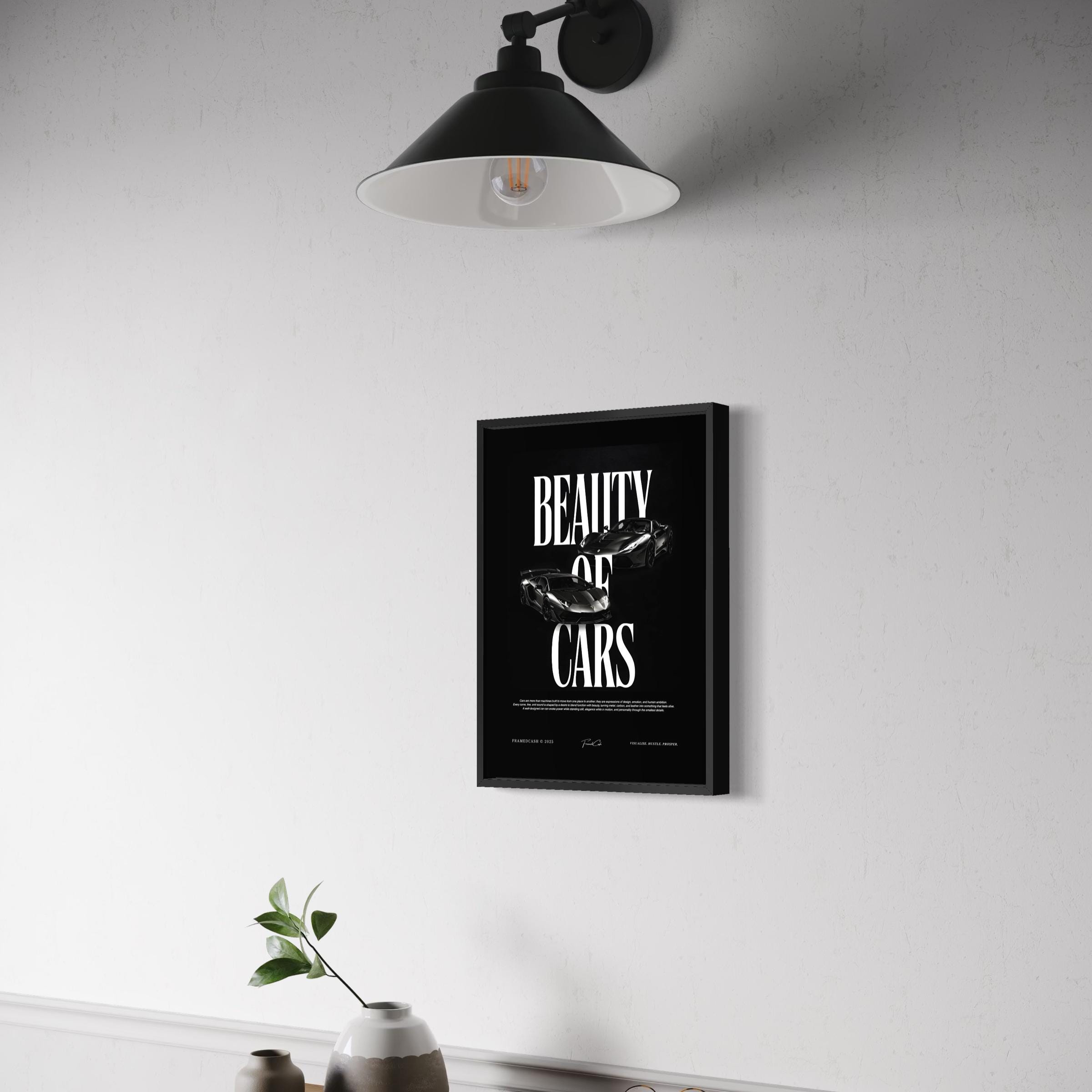 Beauty of Cars - Framed Poster (A3 Size)